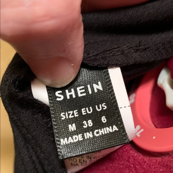 SHEIN Black Flare Trousers with Belt and buckles at the knee area NWOT - Picture 8 of 10